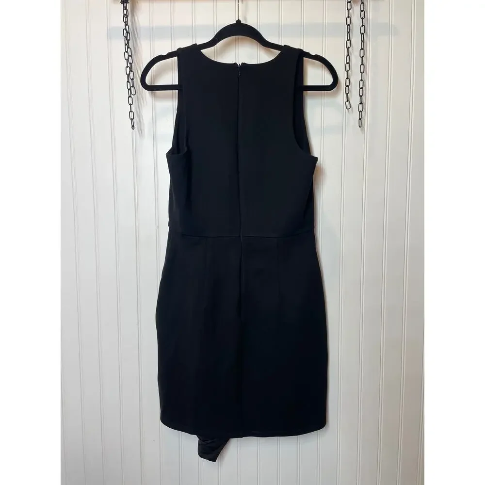 NBD x Revolve Black Dries Asymmetrical Body-Con Mini Dress Sleeveless V-Neck M
